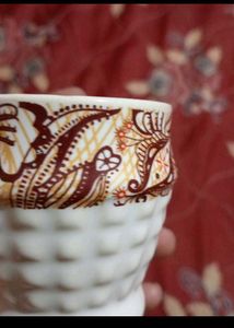 New Batik Design Ceramic Tea Cups (Set of 6)
