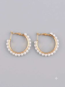 Elegant Pearl Hoop Earrings &amp; Rose Gold Hoops comb