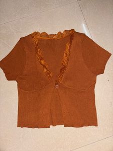 Cute Lace Trim Cardigan Top