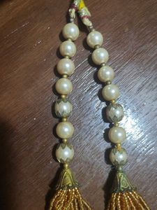 Elegant Pearl &amp; Gold Beaded Necklace