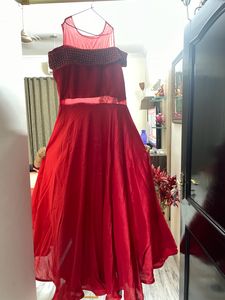 A red colour Ball gown