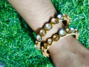 Embellished Gold Tone Bangles
