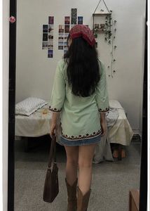 Embroidered Mint Green Kurta