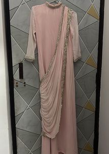 Designer Pink indo western gown