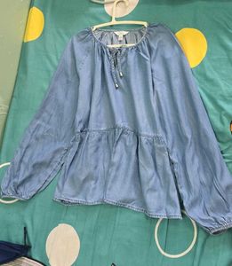 Denim Peplum Tunic