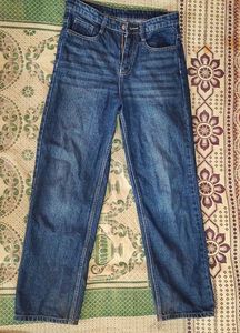 Blue Wash Straight Leg Jeans
