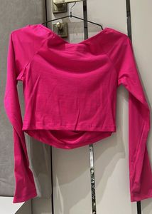 Shein Pink Twist Front Cutout Top