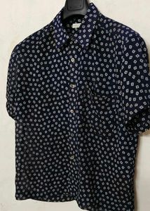 Men's Short Sleeve Printed Transparent Shirt