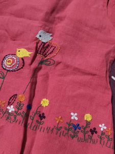 Cute Embroidered Baby Girl's Top