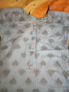 Light Blue Printed Kurta