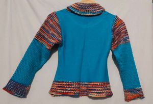 Embroidered Blue Knit Sweater