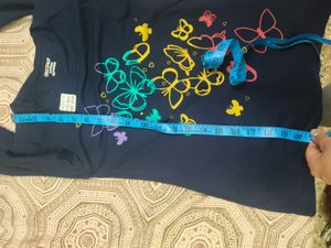 Navy Blue Butterfly full sleeve tshirt for 8-9