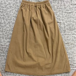 Corduroy Pleated Midi Skirt