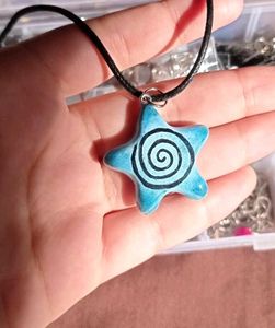 💙 Blue Swirl Star Pendant Necklace