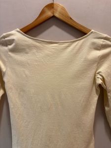 Cream Lace Square Neck Top