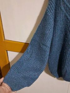 Soft Blue Turtle Neck Oversized Sweater