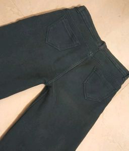 Greenish grey Wide Leg Jeans