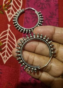 pure silver 21 gram Oxidized  Hoop Earring