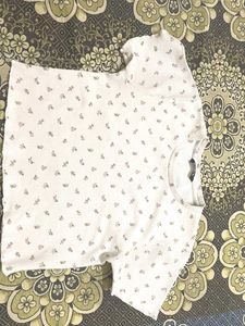 Cute Floral Print Cropped T-Shirt