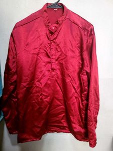 Maroon Satin Style Shirt