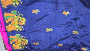 Hand-Painted Silk Saree with unstiched blouse