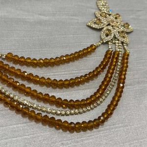 Royal Amber Crystal Bead Necklace