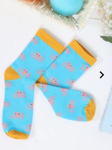 Cute Crab Pattern Ankle Socks