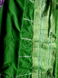 Elegant Green Saree with Embellishments