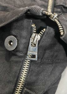 Zara Men’s 2XL Oversized Black Denim Jacket