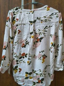 Floral Print Button-Up Blouse