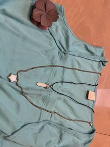 Blue Tank Top &amp; printed shorts set