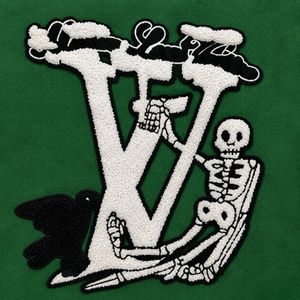 🔥 Louis Vuitton (LV) Green &amp; White Varsity Jacket