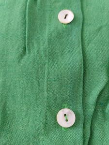 Linen Green Button-Down Shirt