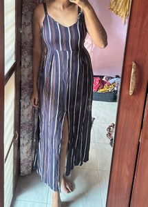 vertical striped beach dress