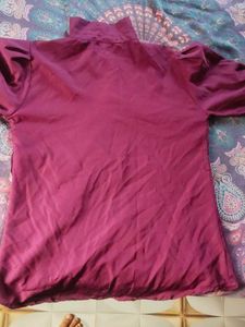 Elegant Wine Colored Button-Up Shirt