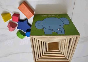Wooden Shape Sorting Stacking Blocks Toy 8