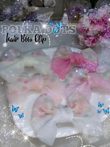 Polka Dot Hair Bow Clips - (Set of 5 piar)