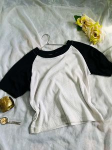 Classic Black &amp; White Raglan Tee