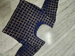 Elegant Navy Blue Embroidered Blouse