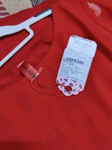 Red Kurta with Sequin Embellishment