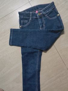 Bluej Jeans With Lime Green Kids Top