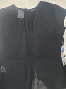 Chic Floral Print Sheer Overlay Top