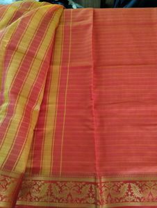 Pink And Orange With Zari Printed Saree (Women)