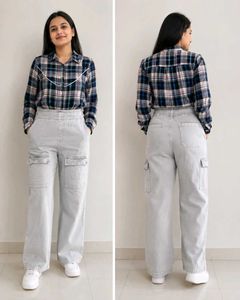 Wide Jeans pant with Shirt