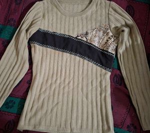 Stylish Ribbed Long Sleeve Top
