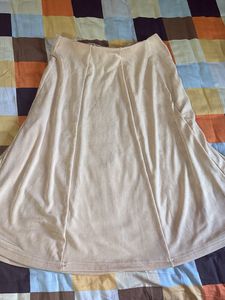 Flowy Beige A-Line Skirt