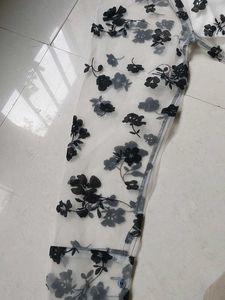 Sheer Floral Mesh Top with Camisole