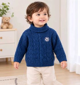 Cute Blue Sweater with Soccer Ball