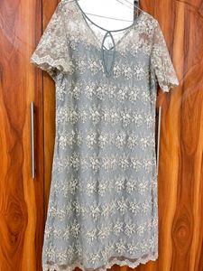 Elegant Grey Embroidered Kurta Set with Dupatta