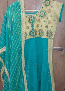 Cotton Anarkali Embroiderd Suit set